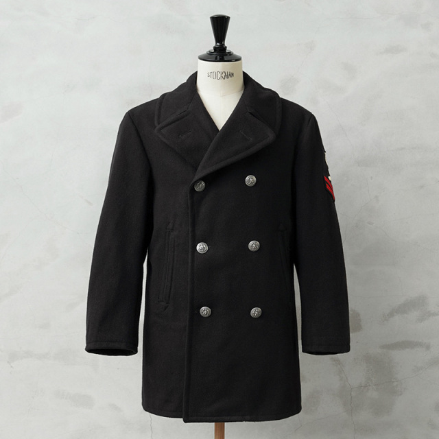 ★割引中15％OFF★実物 USED 米軍 U.S.NAVY 70～80’s 階級章付き MELTON（メルトン）ウール ピーコート シルバーボタン BLACK / Pコート PEA COAT【キャンペーン対象外】【I】ミリタリー