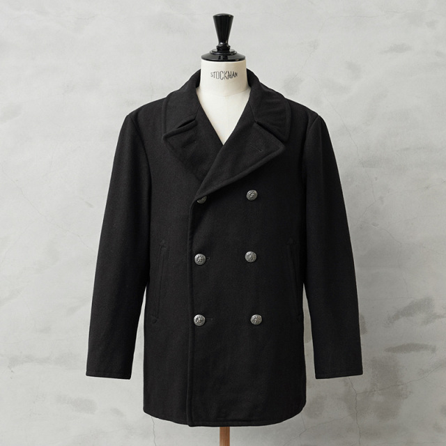 ★割引中15％OFF★実物 USED 米軍 U.S.NAVY 70～80’s MELTON（メルトン）ウール ピーコート シルバーボタン BLACK / Pコート PEA COAT【キャンペーン対象外】【I】ミリタリー