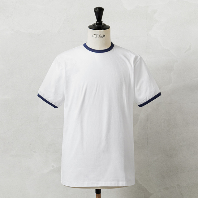 ☆今だけ15%OFF☆実物 新品 デッドストック オランダ軍 ショートスリーブ リンガーTシャツ ホワイト×ネイビー【キャンペーン対象外】【I】ミリタリー