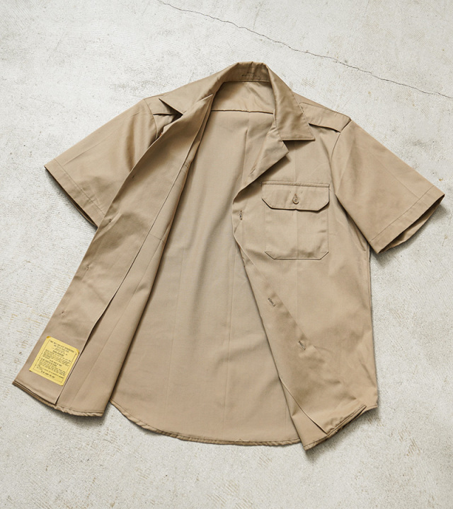 米軍 実物 半袖 チノシャツ M 実物 新品 デッドストック 米軍 70～80's ショートスリーブ