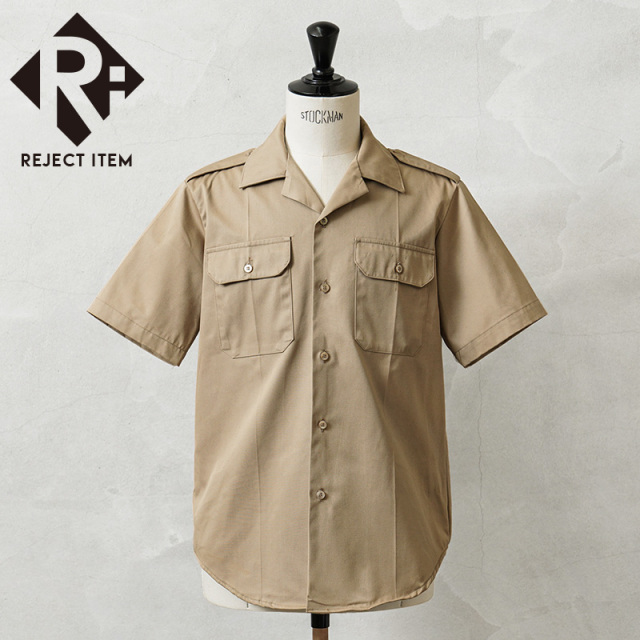 リジェクト 訳あり品 実物 USED 米軍 70～80’s ショートスリーブ チノシャツ TAN445【キャンペーン対象外】【I】 ミリタリー