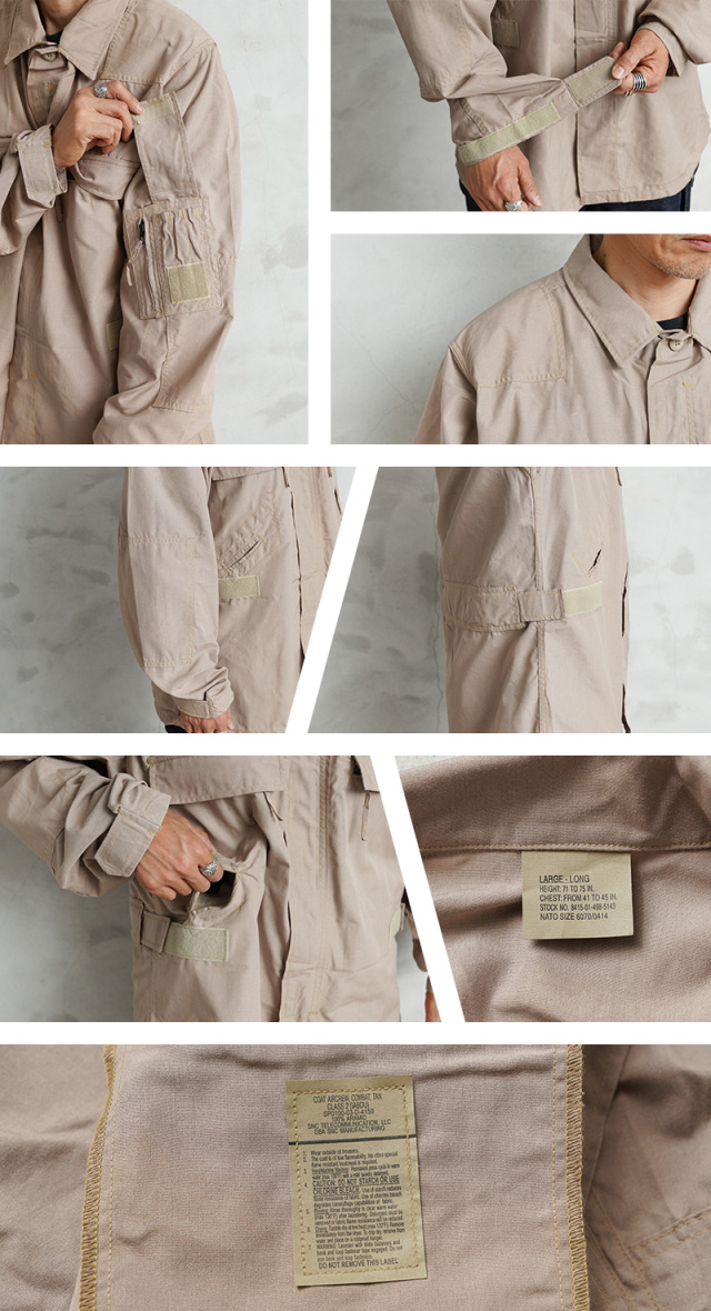 M/R usaf 米軍ABDU エアクルージャケット アラミド TAN 実物 新品 デッドストック 米軍 ABDU エアクルージャケット 後期