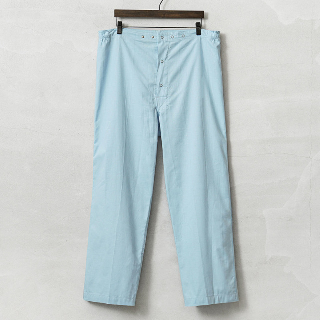実物 新品 デッドストック 米軍 U.S.ARMY CHECK WEAVE COTTON パジャマパンツ ライトブルー【キャンペーン対象外】【I】 ミリタリー