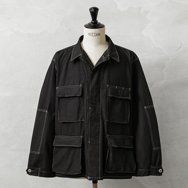 MADE IN USA 新品 デッドストック 米軍 BDU ジャケット 中期型タイプ ウエストアジャスターあり BLACK染め【キャンペーン対象外】【I】