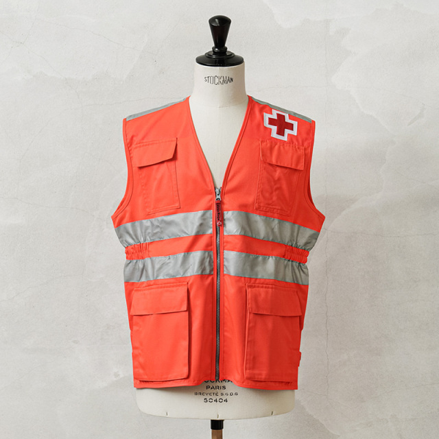 実物 新品 デッドストック スペイン 赤十字 レッドクロス ベスト オレンジ【キャンペーン対象外】【I】 ミリタリー