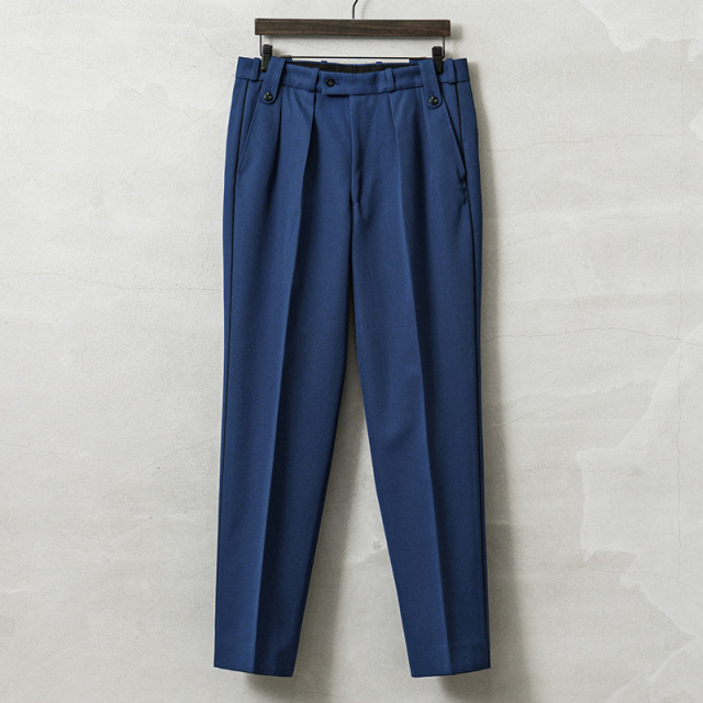 ☆今だけ15%OFF☆実物 USED オランダ警察 サイドライン POLICE トラウザーズ ウール100% / ツータック【キャンペーン対象外】【I】 