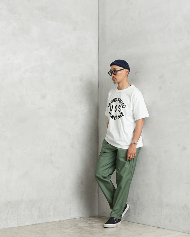 MADE IN GERMANY 新品 T/Cツイル ツータック チノトラウザーズ MADE IN GERMANY 新品 デッドストック T/Cツイル ツータック