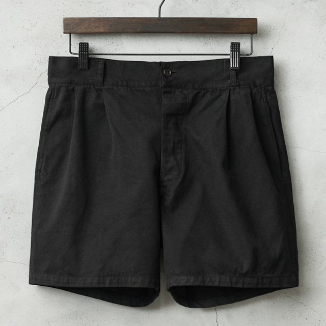 実物 新品 デッドストック イタリア軍 70’s AMI チノショートパンツ ボタンフライ コットン100% BLACK染め【キャンペーン対象外】【I】