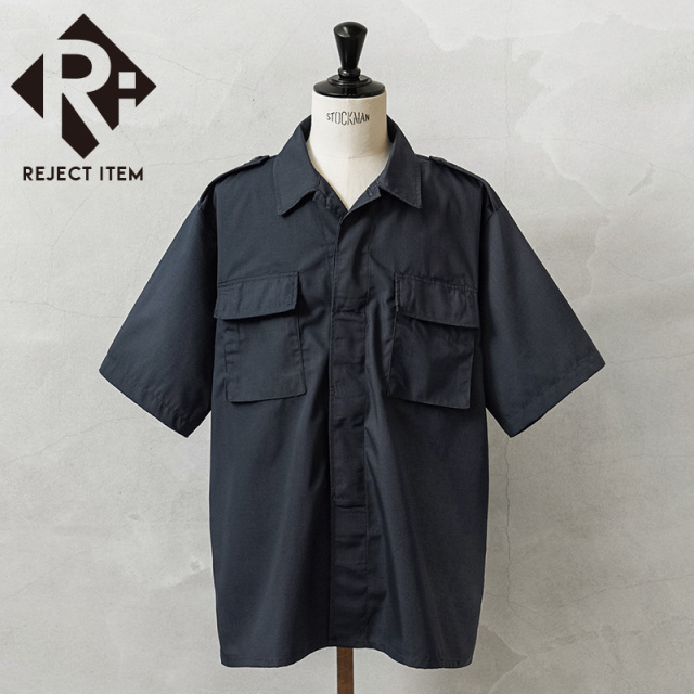 リジェクト 訳あり品 MADE IN USA 新品 デッドストック 米軍 リップストップ S/S シャツ NAVY【キャンペーン対象外】【I】