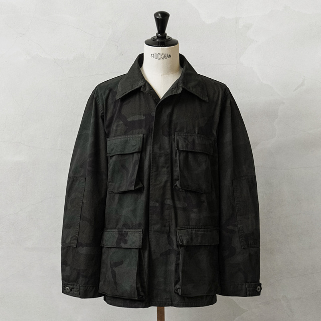 実物 新品 デッドストック 米軍 BDU WOODLAND CAMO ジャケット 前期型 ノンリップ BLACK染め【キャンペーン対象外】【I】 ミリタリー