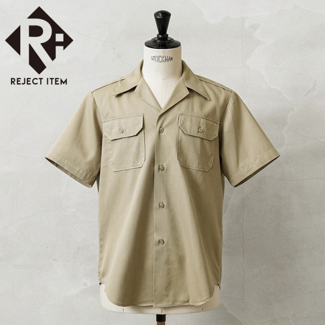 リジェクト 訳あり品 実物 USED 米軍 M-46 ショートスリーブ カーキシャツ ポリコットン【キャンペーン対象外】【I】