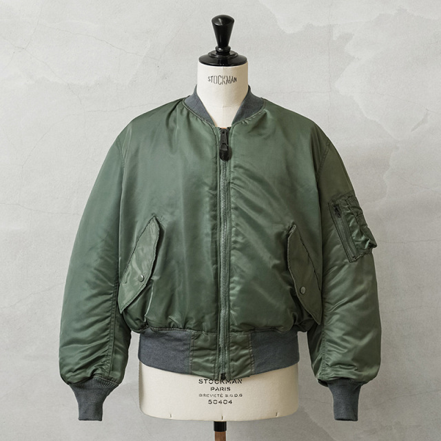 GREENBRIER IND.INC グリーンブライヤー インダストリーズ 90’s MADE IN USA MA-1 フライトジャケット SAGE【ORANGE LINING】【キャンペーン対象外】【I】