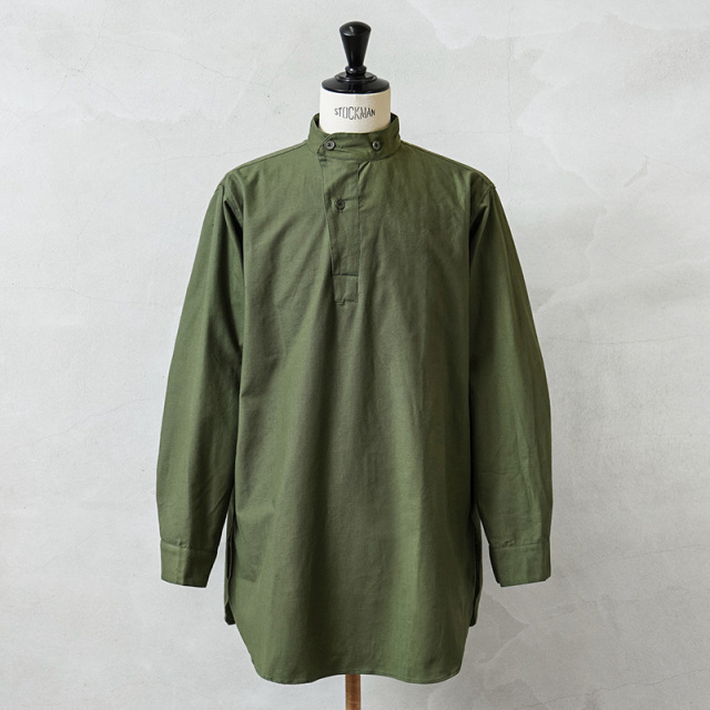 実物 新品 デッドストック スウェーデン軍 M-55 スタンドカラー プルオーバーシャツ 初期型【キャンペーン対象外】【I】