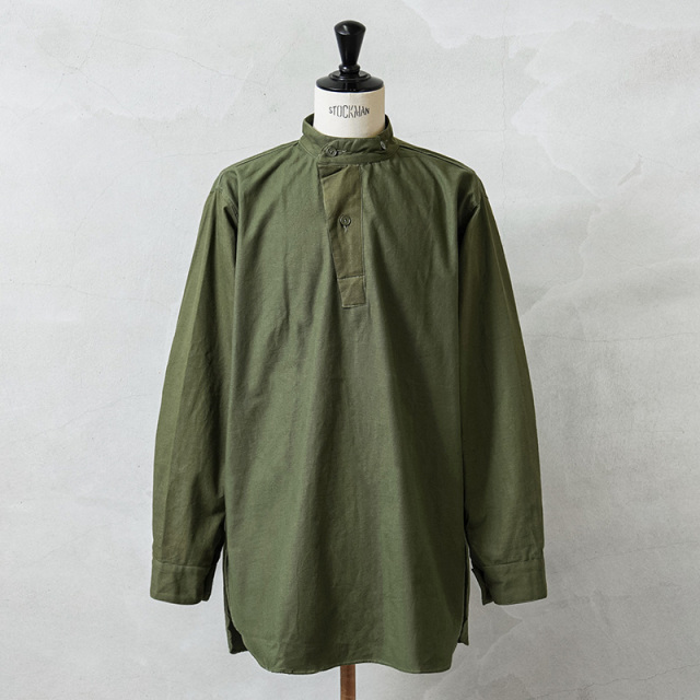 実物 新品 デッドストック スウェーデン軍 M-55 スタンドカラー プルオーバーシャツ 初期型 バイカラー【キャンペーン対象外】【I】