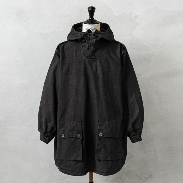 実物 新品 デッドストック スウェーデン軍 M-39 コットン プルオーバー スノーカモパーカー 2ボタン BLACK染め【キャンペーン対象外】【I】 ミリタリー