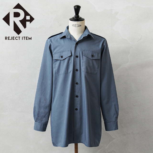 リジェクト 訳あり品 実物 USED イギリス軍 ROYAL AIR FORCE（RAF）ワーキング ドレスシャツ BLUE【キャンペーン対象外】【I】