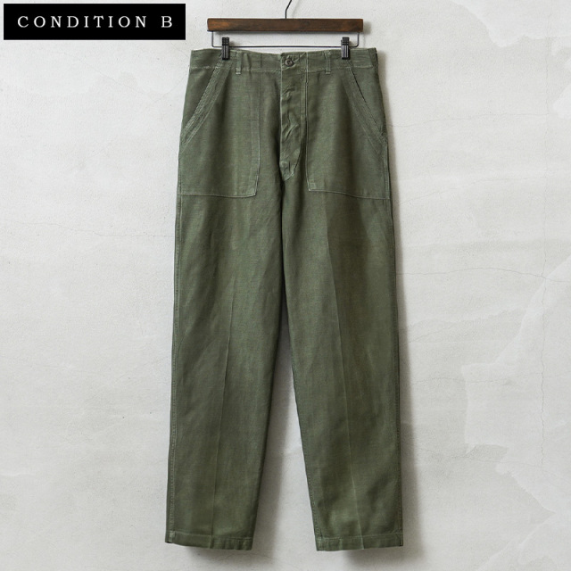 実物 USED 米軍 60’s後期～70’s OG-107 ユーティリティパンツ ボタンフライ コンディションB / ベイカーパンツ【キャンペーン対象外】【T】