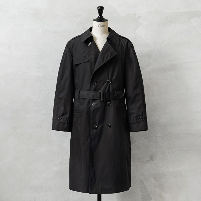 実物 USED 米軍 U.S. NAVY ブラックトレンチコート ライナー無し・ベルト付き【#2】【キャンペーン対象外】【I】