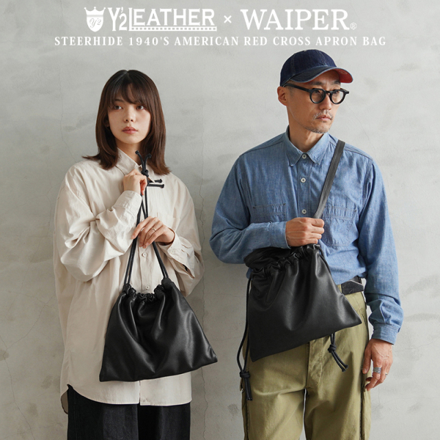 【即日出荷対応】Y’2 LEATHER ワイツーレザー WP-BG01 WAIPER別注 ステアハイド 1940’s AMERICAN RED CROSS エプロンバッグ MADE IN JAPAN【キャンペーン対象外】【T】