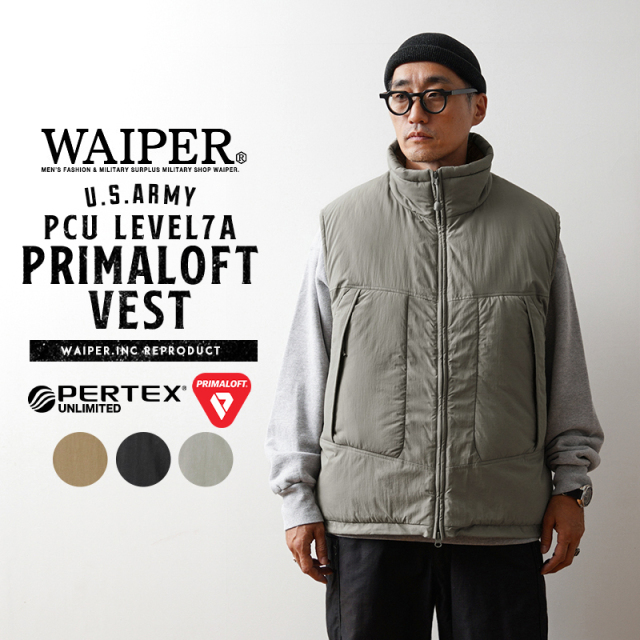 【即日出荷対応】WAIPER.inc 米軍 PCU LEVEL7A PRIMALOFT ベスト PERTEX UNLIMITED【WP1022】【T】【キャンペーン対象外】