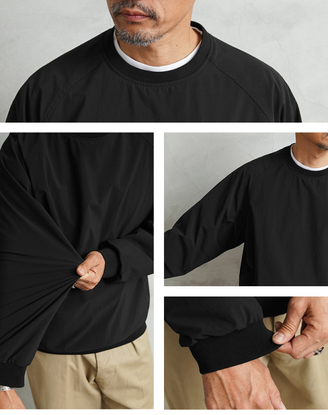 WAIPER.inc IPFUクルーネック プルオーバー ブラック WP1033 米軍 U.S.ARMY IPFU クルーネック プルオーバー CORDURA