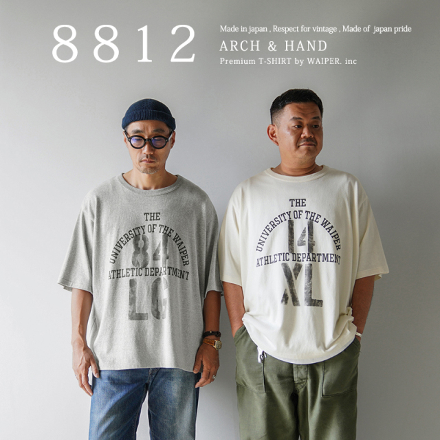 【即日出荷対応】WAIPER.inc RESPECT FOR VINTAGE 88／12 FABRIC PREMIUM プリントTシャツ ARCH & HAND 日本製【WP1060C】【T】【キャンペーン対象外】