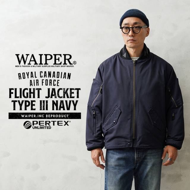 WAIPER.inc カナダ軍 ROYAL CANADIAN AIR FORCE フライトジャケット TYPEIII NAVY【WP1073】【キャンペーン対象外】【T】