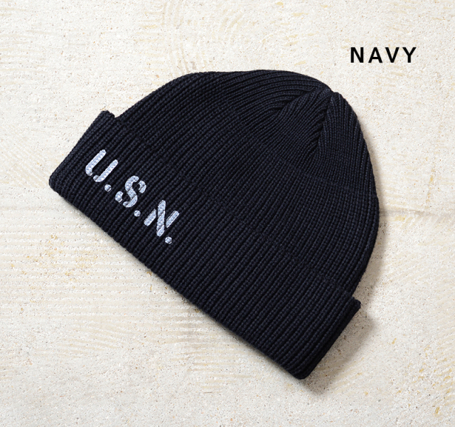 WAIPER.inc U.S.NAVY ワッチキャップ SHORT STENCILモデル【WP1138】