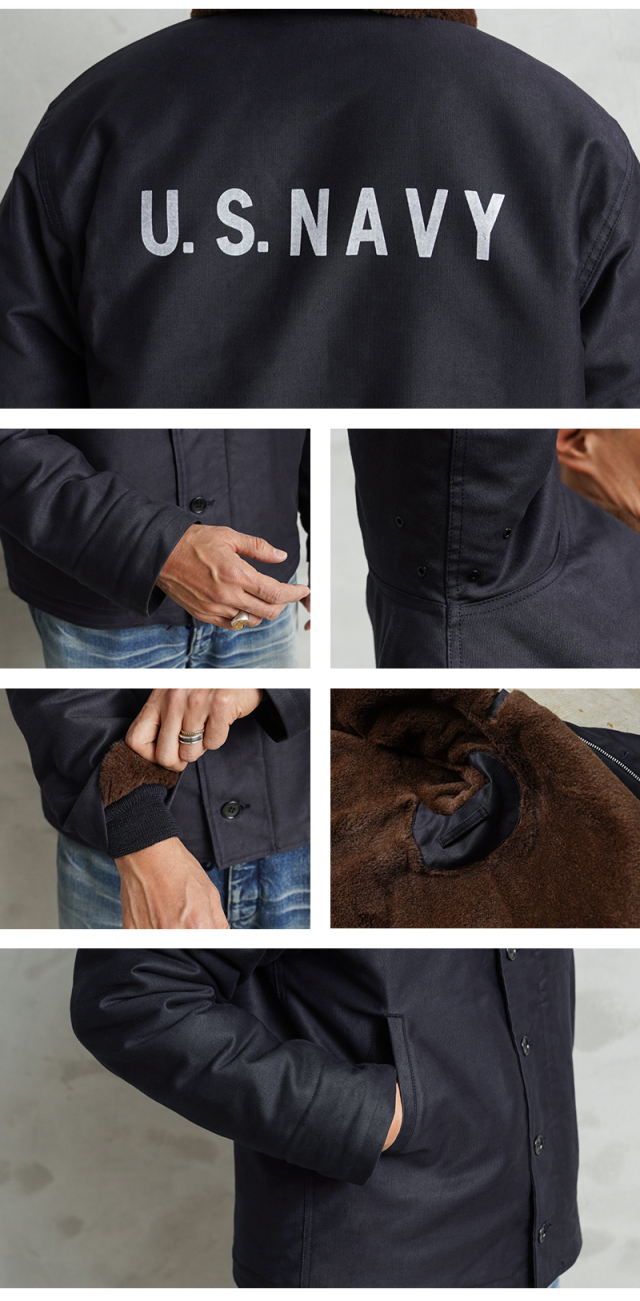 WAIPER.inc 忠実復刻 米軍 U.S.NAVY N-1 デッキジャケット 前期型 NAVY 