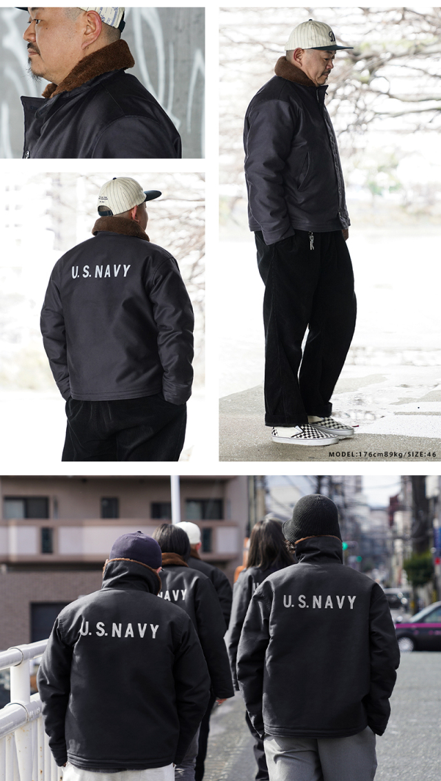WAIPER.inc 忠実復刻 米軍 U.S.NAVY N-1 デッキジャケット 前期型 NAVY  