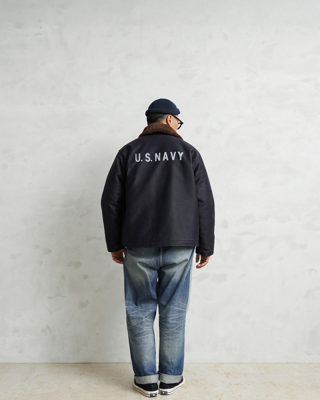 WAIPER.inc 忠実復刻 米軍 U.S.NAVY N-1 デッキジャケット 前期型 NAVY  