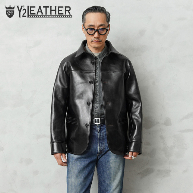 Y'2 LEATHER ワイツーレザー LSC-76-C ANILINE STEER ROUNDED HEM CAR COAT ラウンドヘム カーコート / レザージャケット MADE IN JAPAN【キャンペーン対象外】【T】
