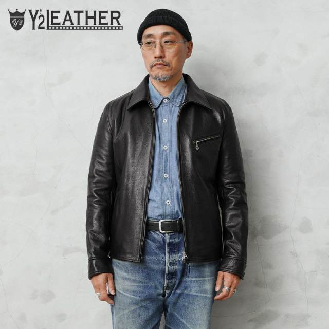 Y'2 LEATHER ワイツーレザー SR-42 STEER OIL SINGLE BREASTED シングル ライダース ジャケット / レザージャケット MADE IN JAPAN【キャンペーン対象外】【T】