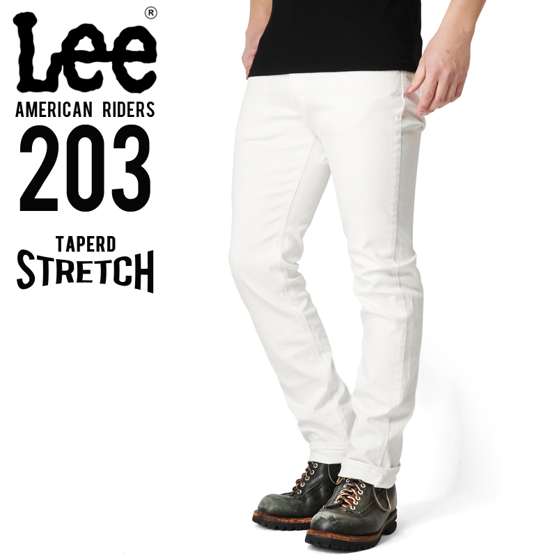 Lee リー AMERICAN RIDERS 203 テーパードストレッチ パンツ ホワイト【LM5203-618】 【キャンペーン対象外】【T】