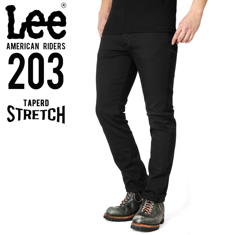 Lee リー AMERICAN RIDERS 203 テーパードストレッチ パンツ ブラック【LM5203-675】 【キャンペーン対象外】【T】