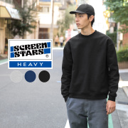 SCREEN STARS × WAIPER ブラック トレーナー SCREEN STARS STARS×WAIPER 2521-418WP L/S クルーネック