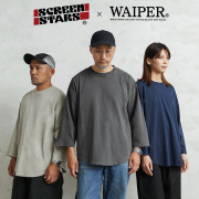 SCREEN STARS x WAIPER 長袖Tシャツ ナチュラルXL試着のみ SCREEN STARS STARS×WAIPER 2521-418WP L/S クルーネック