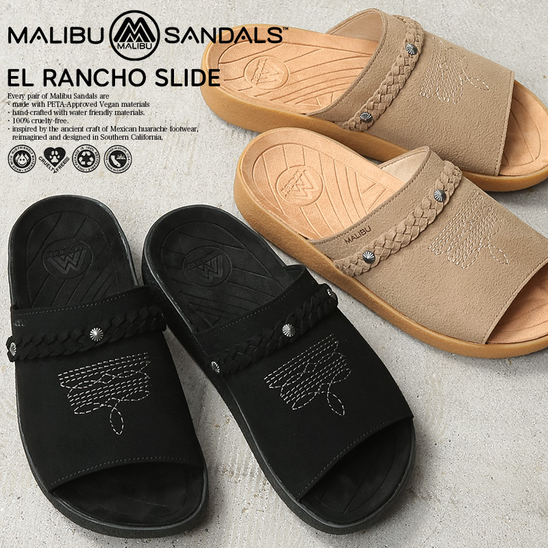 【即日出荷対応】MALIBU SANDALS マリブサンダルズ MS12 EL RANCHO SLIDE スライド サンダル【キャンペーン対象外】【T】