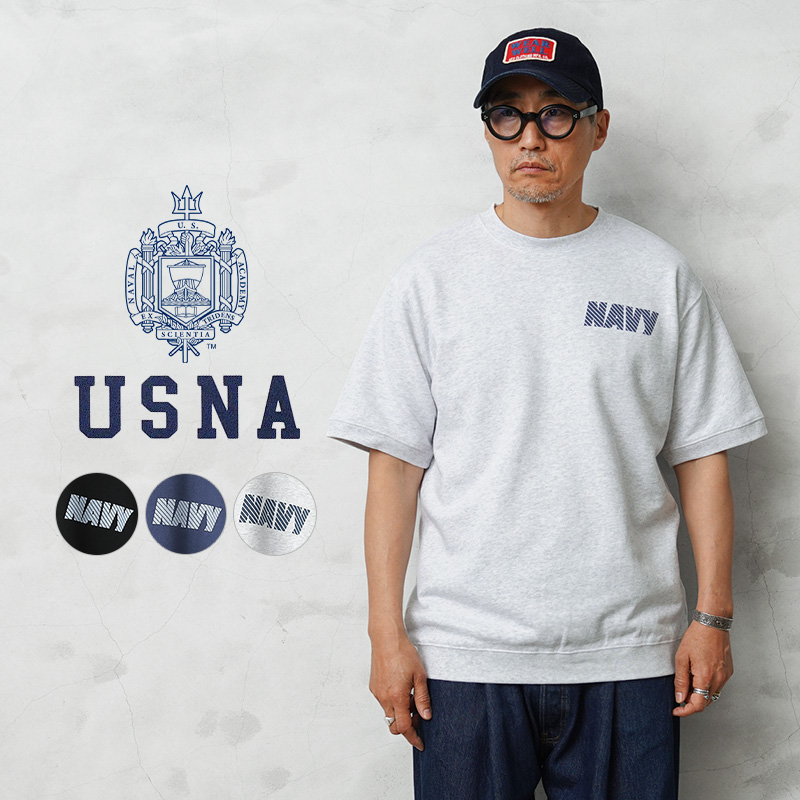 【即日出荷対応】USNA（アメリカ海軍兵学校）オフィシャルライセンス S/S スウェットシャツ NAVY-031【T】