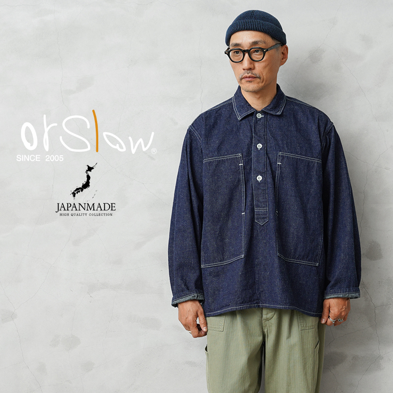 【即日出荷対応】orSlow オアスロウ 01-8141-81 30’S DENIM PULLOVER SHIRT JACKET デニム プルオーバー シャツ ジャケット 日本製【キャンペーン対象外】【T】