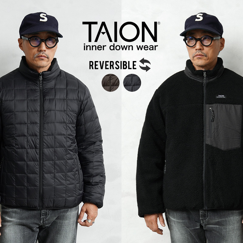 TAION タイオン TAION-R102MBMT MOUNTAIN REVERSIBLE DOWN×BOA リバーシブル ダウン×ボア ハイネック ジャケット【F9】【Sx】【T】