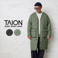★カートで割引対象品★TAION タイオン TAION-101ZML-1 LONG MILITARY LINE Vネックジップ ダウンコート【A9】【Sx】【T】