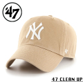 【メーカー取次】’47 Brand フォーティーセブン・ブランド 14751183 47 CLEAN UP ニューヨーク・ヤンキース キャップ カーキ×ホワイト【Sx】【R】