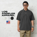 【即日出荷対応】LOS ANGELES APPAREL ロサンゼルスアパレル 18412GD 6.5oz ガーメントダイ ショートスリーブ ポロシャツ MADE IN USA【T】