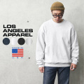 ★カートで割引対象品★LOS ANGELES APPAREL ロサンゼルスアパレル HF07 14oz ヘビーフリース クルーネック プルオーバー スウェットシャツ MADE IN USA【T】