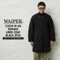 WAIPER.inc 実物 USED チェコ軍 M-60 ライナー リメイク コート ポケット付き BLACK染め【キャンペーン対象外】【I】 ミリタリー