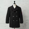 実物 USED 米軍 U.S.NAVY 70～80’s 階級章付き MELTON（メルトン）ウール ピーコート シルバーボタン BLACK / Pコート PEA COAT【キャンペーン対象外】【I】ミリタリー