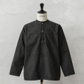 実物 新品 デッドストック ロシア軍 70s ヘンリーネック スリーピングシャツ UNEVEN DYEING BLACK染め【キャンペーン対象外】【I】ミリタリー