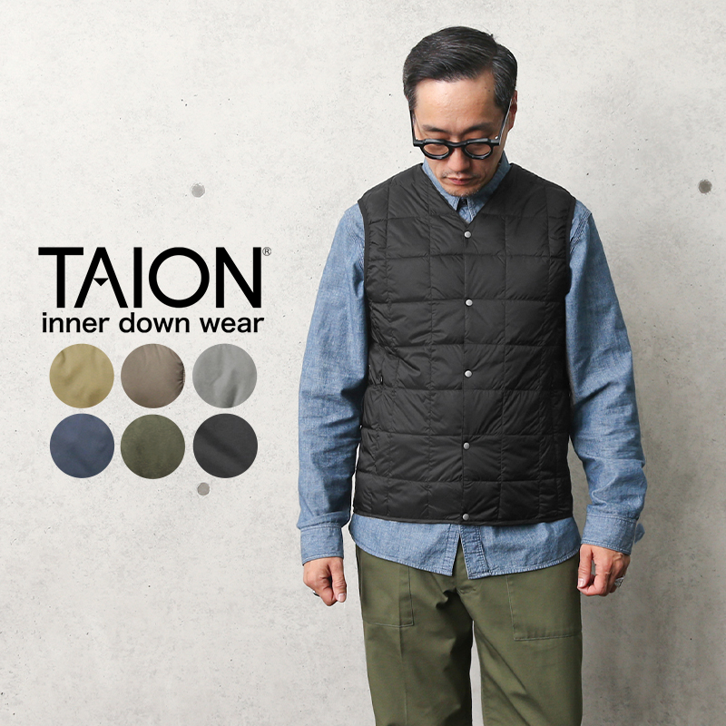 ★カートで割引対象品★TAION タイオン TAION-001 Vネック インナーダウンベスト MENS【A1】【Sx】【R】
