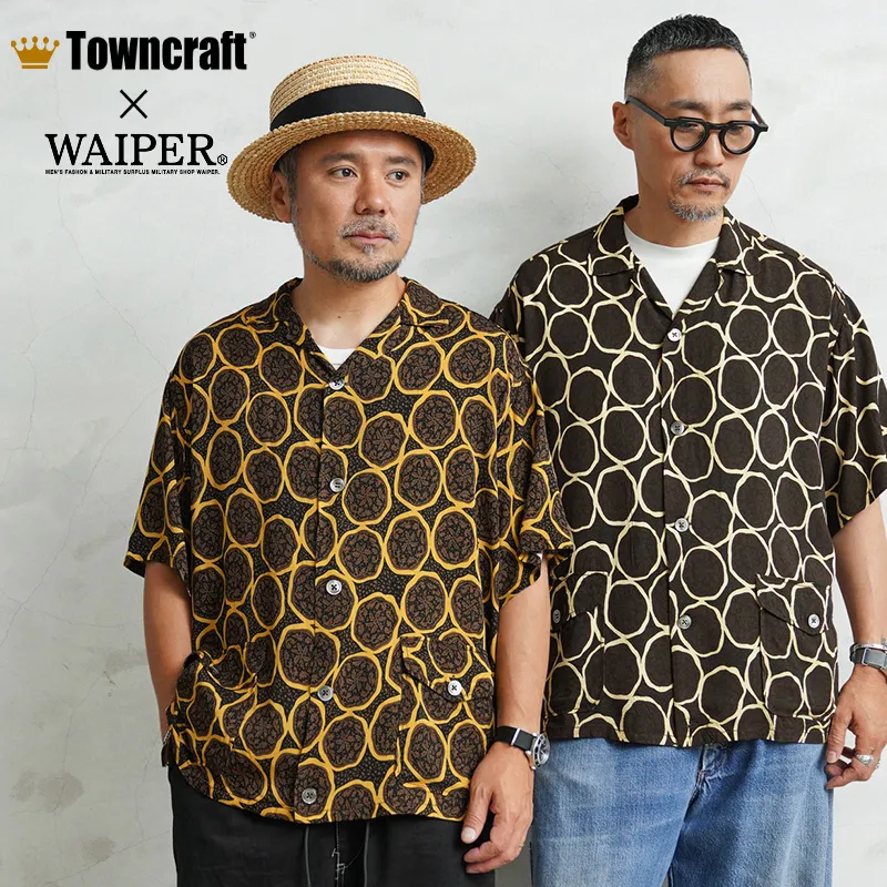【即日出荷対応】WAIPER×TOWN CRAFT TC25S013WP Plant Pattern Rayon Beach Shirts プラントパターン レーヨンビーチシャツ【キャンペーン対象外】【T】ミリタリー